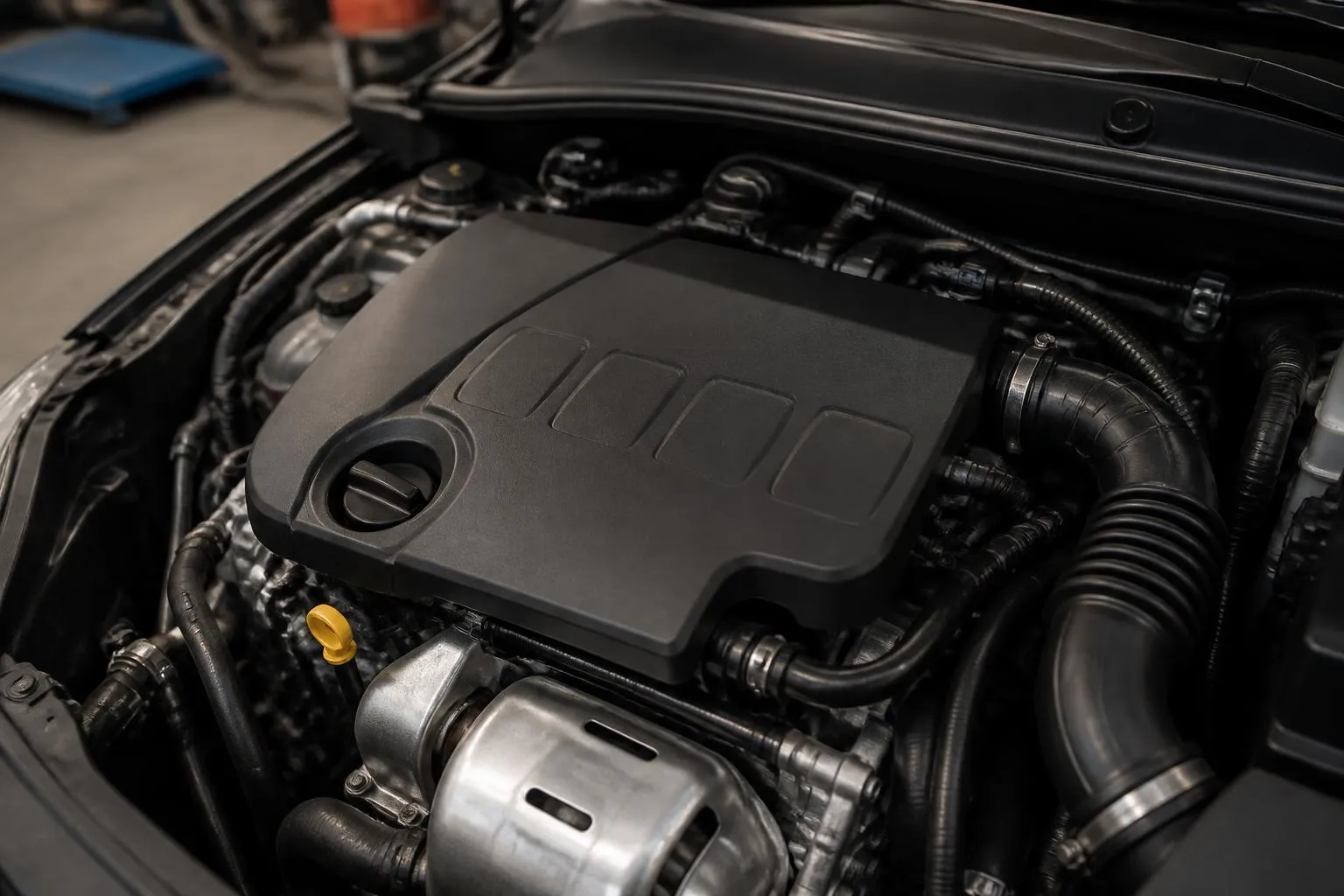 Cache moteur d un petit trois cylindres essence