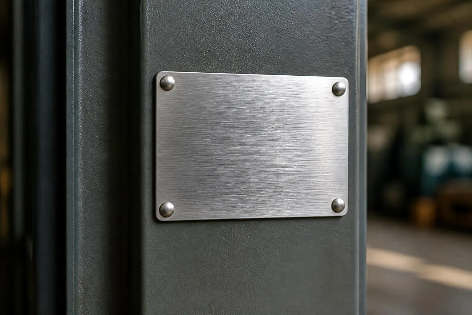 Plaque constructeur sur un montant de porte